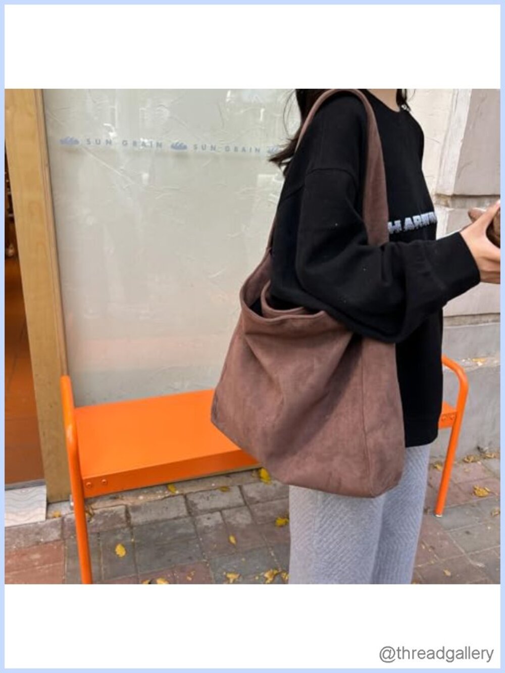 Large Slouchy Faux Suede Hobo Tote Bag Shoulder Travel Purse - Picture 5 of 6